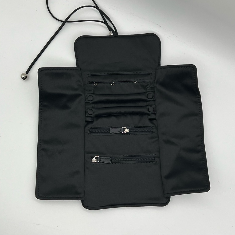 Coach Black Satin Jewelry Roll Organizer EUC w/ Dusty - Picture 3 of 16